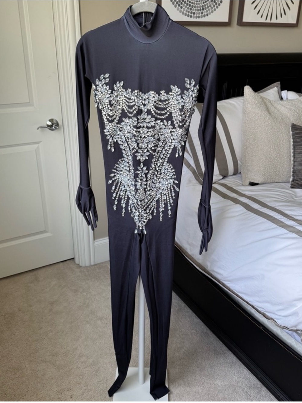 Chesten Long Sleeve Rhinestone Embellished Jumpsuit - Picture 8 of 14